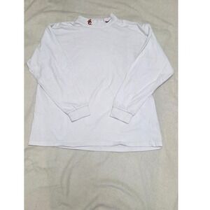 VINTAGE 90s NIKE MOCKNECK USC TROJANS MENS LONG SLEEVE WHITE PULLOVER LARGE
